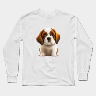 Dog Pet Cute Adorable Humorous Illustration Long Sleeve T-Shirt